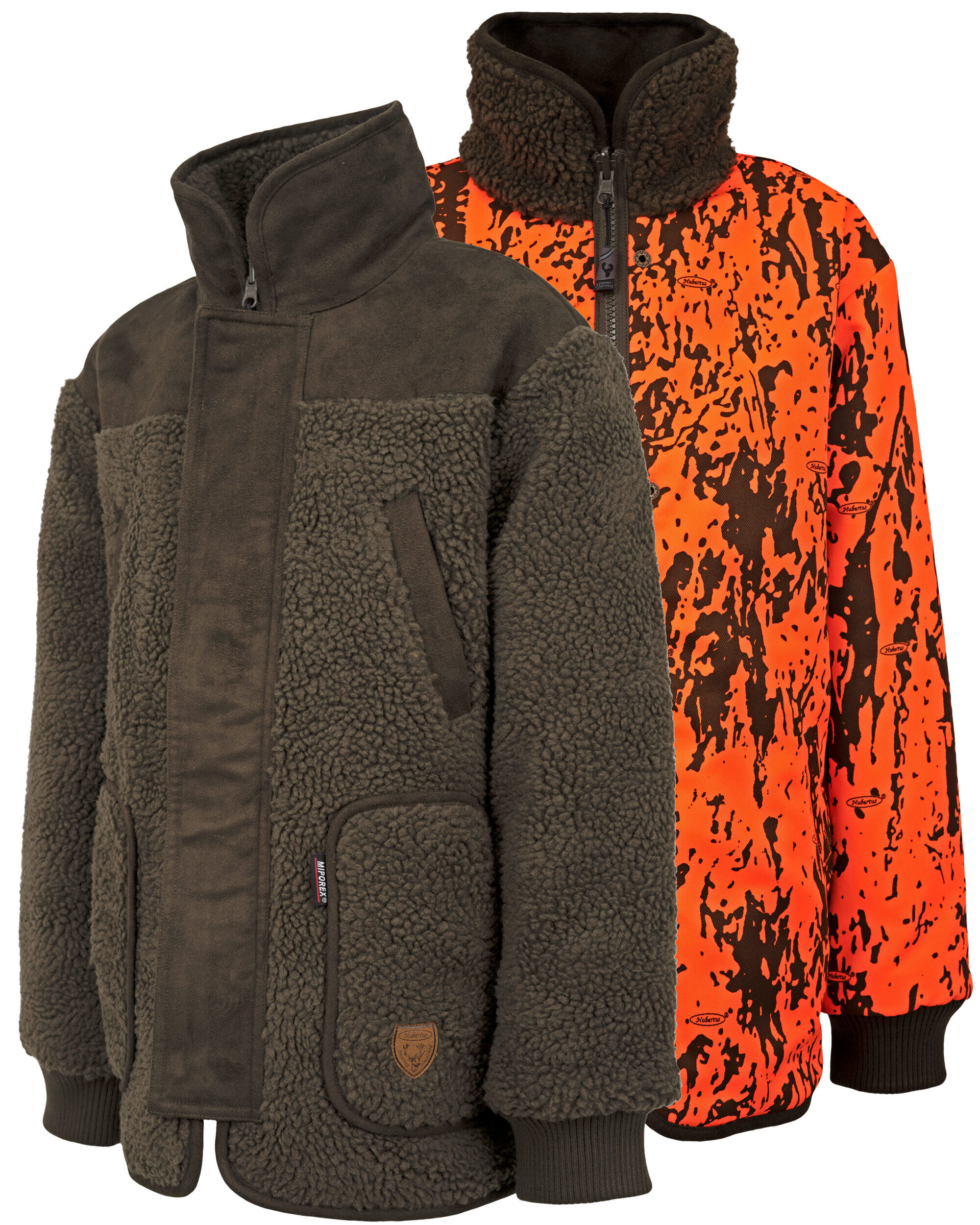 Hubertus Frischling Wende-Faserpelzjacke Kinder (orange/oliv)